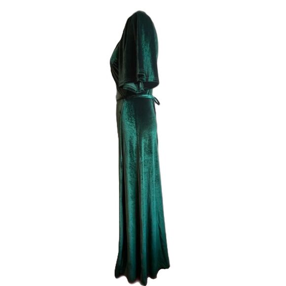 NWT - Baltic Born - Megan Velvet Wrap Maxi Dress in Emerald - Picture 3 of 7